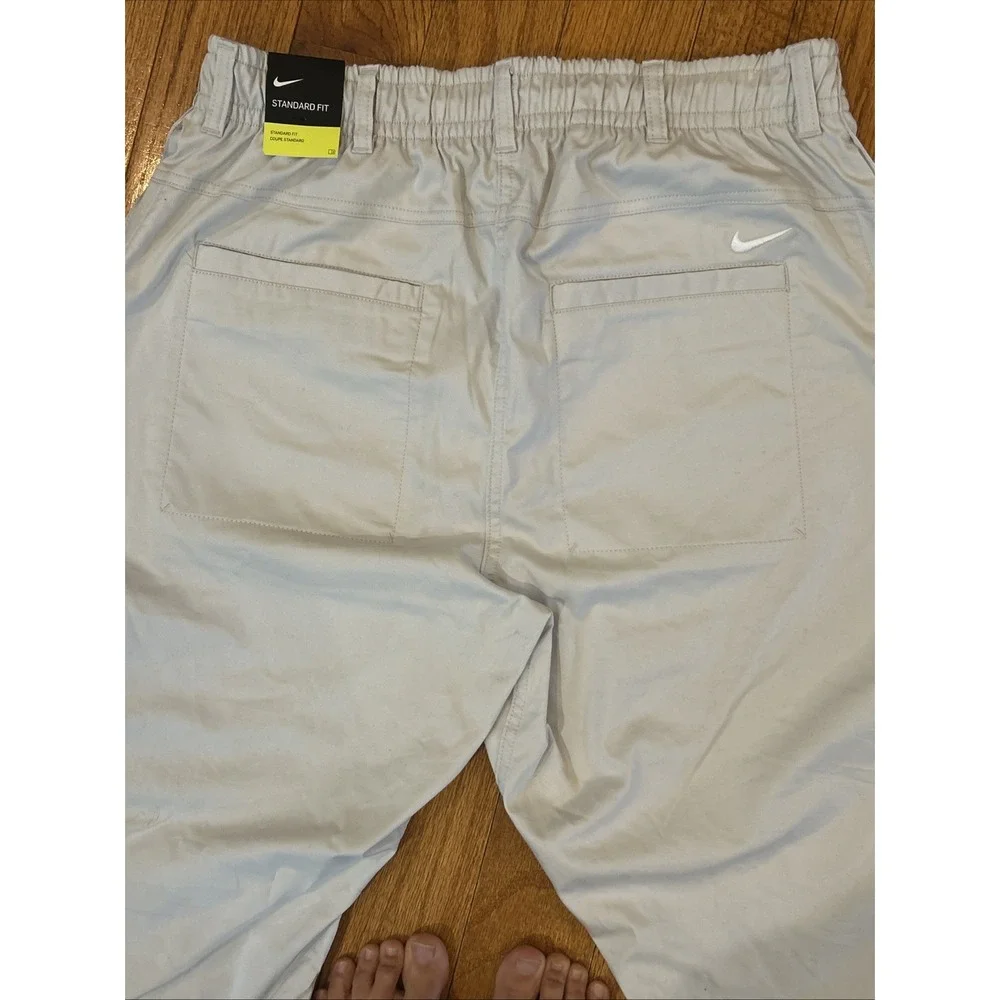 Nike Golf Pants Men's Large Standard Fit Khaki‎ Side Pocket Sporty Lightweight